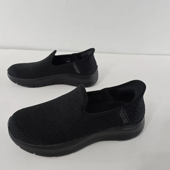 Skechers Slip-Ins Go Walk Flex Solid Black Slip On Athletic Tennis Shoes NEW 6 - Picture 9 of 14